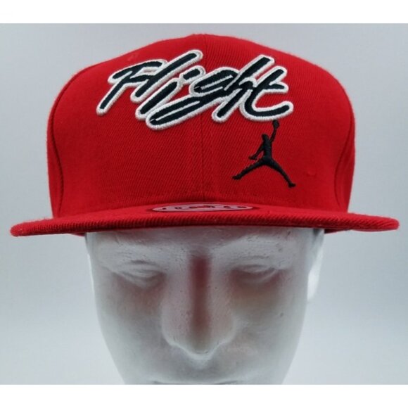 Air Jordan True Jumpman Flight NBA Red 100% Wool Adjustable Snapback Hat Cap - Picture 2 of 14